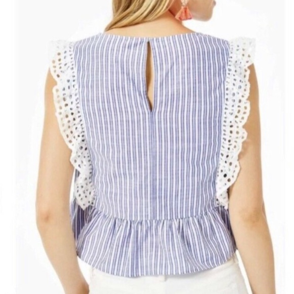 NWT Lilly Pulitzer Ellis Top Blue Thistle - Picture 2 of 6